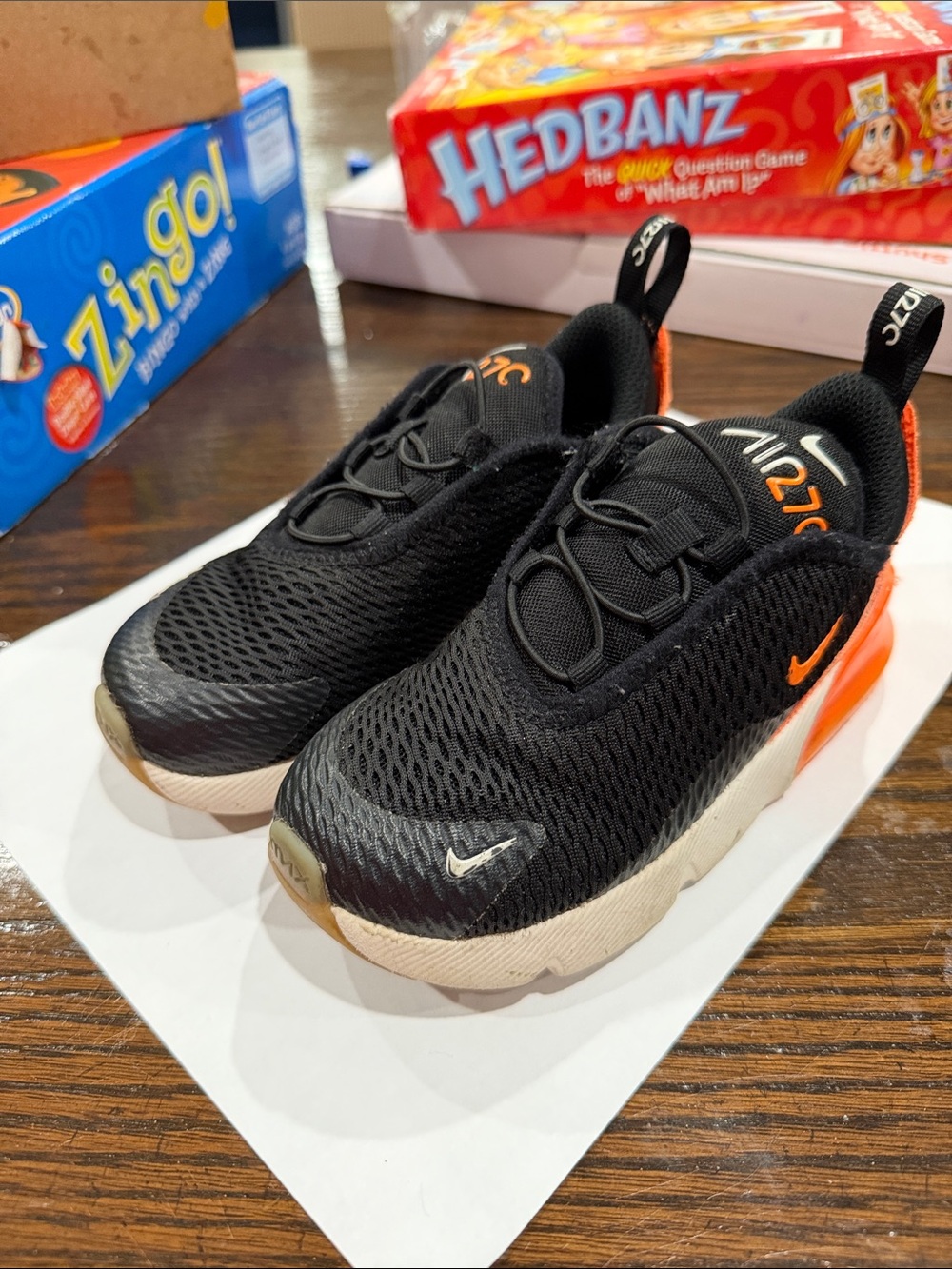 Nike Kids Black & Orange Lightweight Slip-On Sneakers